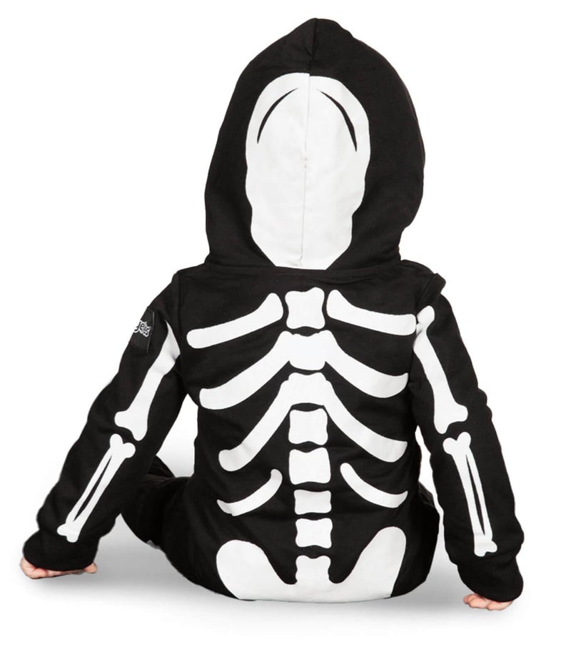 Tipsy Elves Kids Skeleton Halloween Costume Jumpsuit for Babies and Toddlers - Unisex Sizing - Spooky White Skeleton Halloween Costume For Boys and Girls Size 3T - Image 2